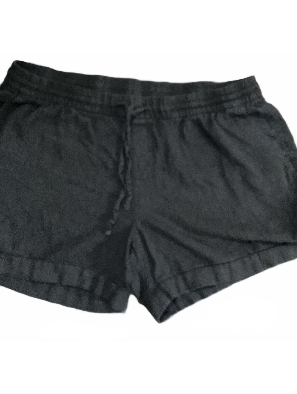 Old Navy Black Relaxed Fit Linen Blend Shorts with Drawstring Waist XL